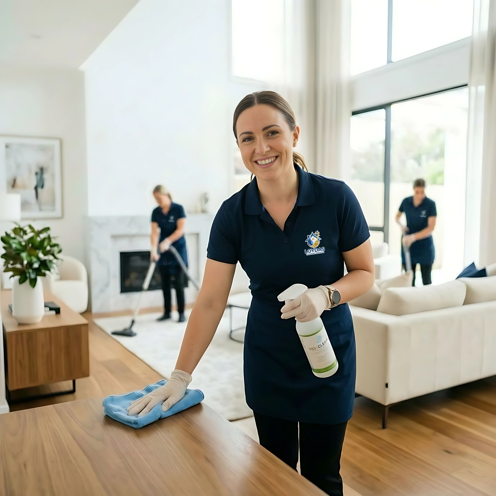 Equipo de Loydas Cleaning Services en acción
